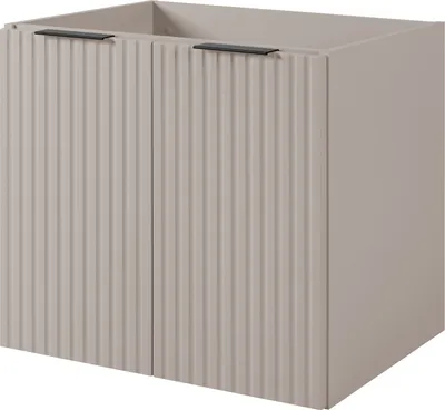 Produktbild von Badezimmerschrank, Kaschmir + schwarzer Griff, 60 x 57 x 46 cm