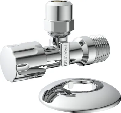 Produktbild von KIRCHHOFF Eckventil, 3/8AG x 3/8AG x 10 mmQ, mit Schubrosette