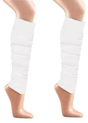 Produktbild von krautwear® Damen 2 Paar Beinwärmer Arm Stulpen Legwarmers Einfarbig Gestrickte Strümpfe 80er 90er Jahre 1980er Jahre Weiss (2x weiss)