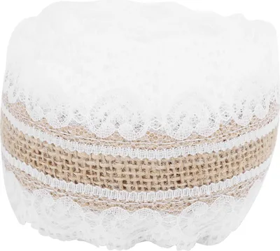 Produktbild von Sackleinenband, 5,5 Yards, DIY, verschiedene Stile, Spitzenrolle für Hochzeit, Party, Geschenkverpackung, Industrie, Kunst, mittelgerade