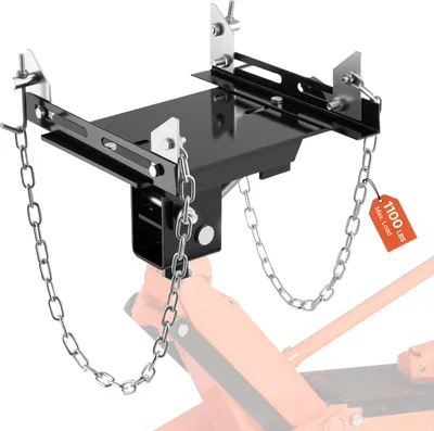Zdjęcie produktu dla VEVOR Adapter podnośnika skrzyni biegów 0,5 t udźwigu Wytrzymały stalowy podnośnik z wyjmowanym wałem siodłowym 1-1/5 cala, do warsztatu naprawczego Czarny