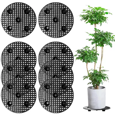 Productafbeelding van 8 stuks potplantenstandaard, 20 cm, rond, kunststof voor binnen en buiten