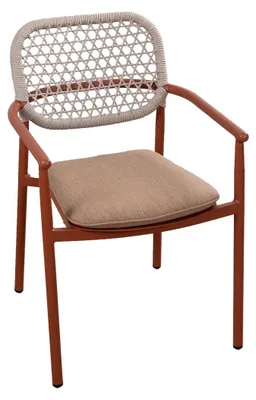 Produktbild von Stapelbarer Gartenstuhl Lecce | Terracotta | Aluminium und Rope | 2er Set