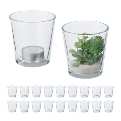 Obrázek produktu pro sada 20 sklenic na čajové svíčky relaxdays