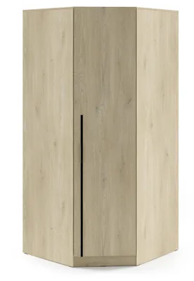 Produktbild von Eckkleiderschrank BRAGA BR4dc 95/95 cm – Modulares Schranksystem mit Regalen und Kleiderstangen, Metallgriffe, Eiche Cremona