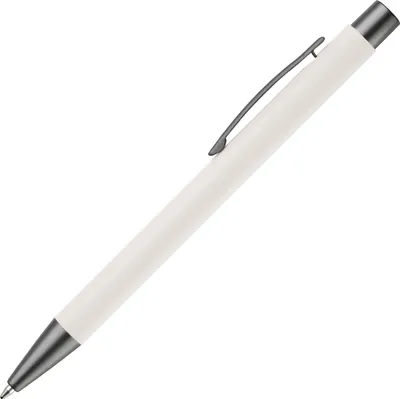 Produktbild von Kugelschreiber / aus Metall / mit Soft-Touch / Farbe: weiß
