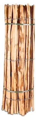 Produktbild von Staketenzaun aus Holz, 120 cm hoch, Teichumrandung aus Haselnuss, 5 m lang, Gartenzaun, 4-6 cm Lattenabstand, witterungsbeständige Staketen
