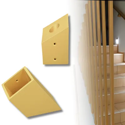 Obrázok produktu pre Držiak zábradlia s rozetou pre štvorhranný profil 25 x 25 mm, šikmé upevnenie 32°, zlatý