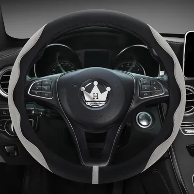 Immagine prodotto di Copertura per volante in , grigio e nero, universale, adatta a volanti di 37-38 cm