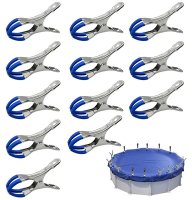 Imagen del producto de Juego de 12 abrazaderas metálicas para piscinas de superficie