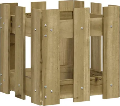 Imagen del producto de Jardinera diseño de valla madera de pino impregnada 30x30x30 cm