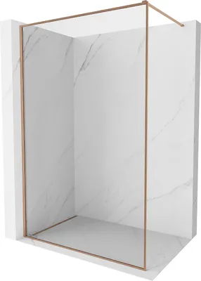 Image de Mexen Kioto-XF paroi de douche Walk-in avec cadre 60 x 202 cm, transparent 10 mm, cuivre brossé - 800-060-104-65-00-X