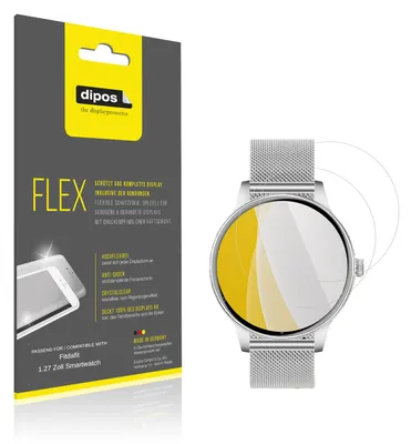 Immagine prodotto di 2x Pellicola protettiva per Fitdafit 1.27 Zoll Smartwatch, rivestimento al 100%, Protezione dipos Flex