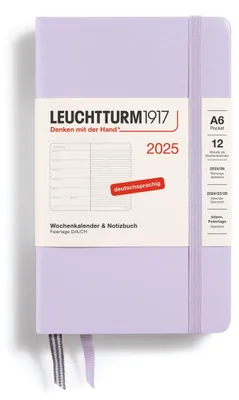 Obrázek produktu pro LEUCHTTURM1917, týdenní kalendář a zápisník formátu A6 (kapesní), rok 2025, barva: lila