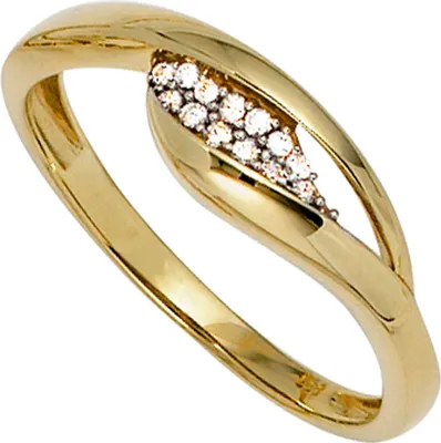 Produktbild von Ring Damenring mit Zirkonia 333 Gold Gelbgold Fingerring Goldring Innenumfang 60mm  Ø19.1mm
