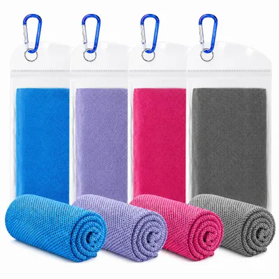 Produktbild von Kühlende Handtücher, 4er Set Kühlendes Sporthandtuch für Hals und Gesicht, Fitness-Handtücher, für Training, Yoga, Camping, Outdoor-Sport