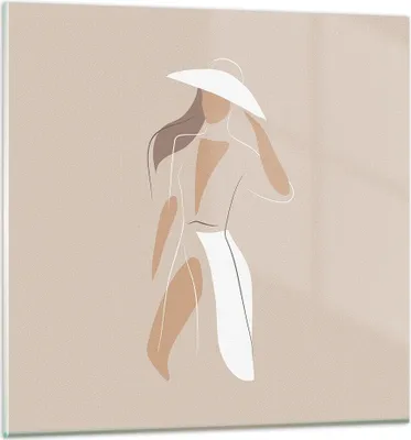 Produktbild von Bilder auf glas - Einteilig - Minimalismus Frau Buntstift - 70x70cm - Glasbilder - Wandbilder - Bilder - Wanddekoration aus Glas - Glas Bilder - Wandbild auf Glas - GAC70x70-4603