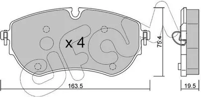 Produktbild von CIFAM Bremsbeläge Satz Vorne Bremsklötze für VW Amarok Pickup (2HA, 2HB, S1B, S6B, S7A, S7B) 822-1172-0