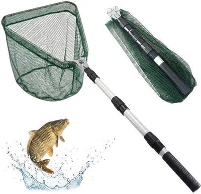 Produktbild von Kescher Fishing Telescope, 130cm Erweiterbare Fischer Gummid Abonniere Netz mit Faltnetz Fischernetz Fischernetz Outdoor Angelschlauch für Kinder Erwachsene Teich Bachen Seen