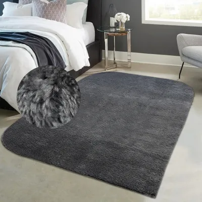 Image de Tapis uni aux coins arrondis – anthracite Dimensions : 160 x 230 cm