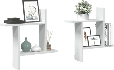 Produktbild von Eleganten-Stil Wandregale 2 Stk. Weiß 50x12x50 cm Holzwerkstoff,4,45 Kg cloris4291003