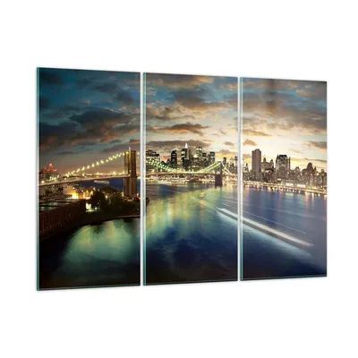 Produktbild von Bilder auf glas - Amerika Architektur New York - 105x70cm - Glasbilder - Wandbilder - Kunstdruck - zum Aufhängen bereit - Wanddekoration aus Glas - Glas Bilder - Wandbild auf Glas - GCE105x70-0226