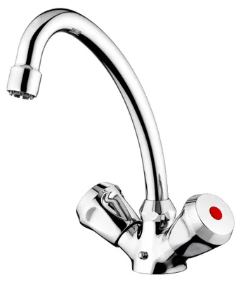 Produktbild von Küchenarmatur "Lina" – Verchromter Messingkörper – Hoher schwenkbarer Auslauf – Wasserhahn für die Küche