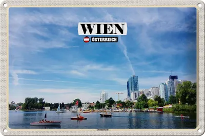 Produktbild von Blechschild Reise Wien Österreich Donaustadt 30x20cm