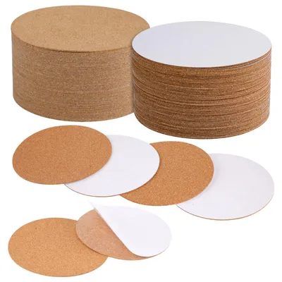 50 runde Korkuntersetzer, 10 cm, selbstklebend, für DIY
