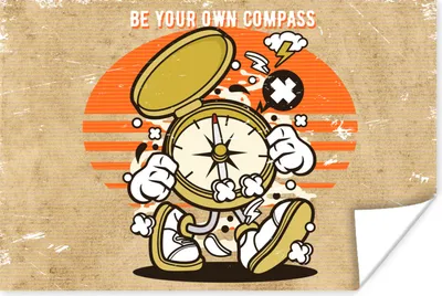 Produktbild von MuchoWow® Poster Kompass - Vintage - Zitat 90x60 cm - Schlafzimmer
