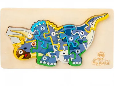 Immagine prodotto di Puzzle di legno dinosauro18x10x1,2cm