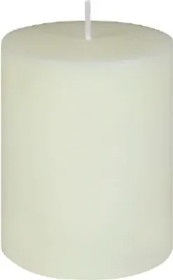 Produktbild von durchgefärbte Kerze, Stumpenkerze, rundpoliert mit Flachkopf, Elfenbein, 10 x Ø 8 cm, 1 Stück