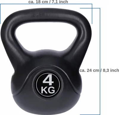 Obrázek produktu pro 4kg kettlebell, kettlebell, houpací činka, činka s velkou ergonomickou rukojetí