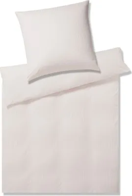 Produktbild von Elegante Bettwäsche 3507 Solid Stripe I Größe 80x80 155x200 cm I Farbe 1 Rose I Reine Baumwolle