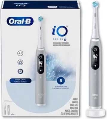 Produktbild von Oral-B iO 80351524, Erwachsener, Vibrierende Zahnbürste, Tägliche Pflege, Zahnfleischpflege, Puls, Weich, Whitening, Grau, 2 min, Grey Opal