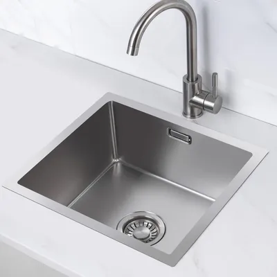 Produktbild von Spülbecken - Edelstahl - 39,5 x 34,5 cm, geräuschdämmend, einfach zu installieren