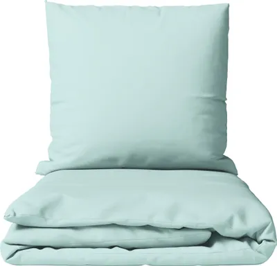 Produktbild von Mikrofaser Bettwäsche Set 135x200 cm Hellblau Einfarbig mit Reißverschluss