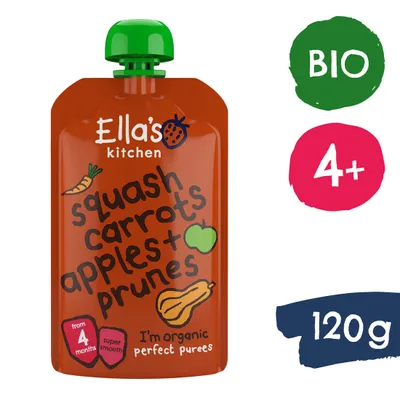 Image de Ella's KitchenCitrouille, carotte, pomme et prune (120 g)