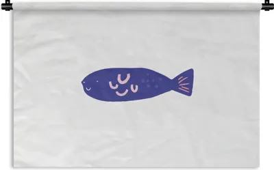Produktbild von MuchoWow® Wandteppich Wandbehang Pastell - Fisch - Lila 60x40 cm Tapisserie Dekoration Wandtuch - Wanddekorationen