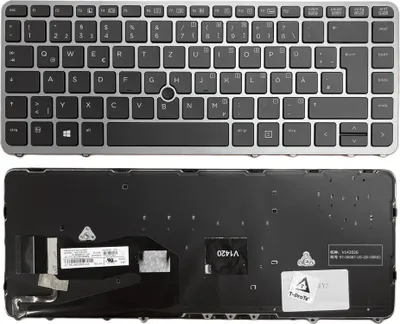 Obrázok produktu pre Klávesnica GERMAN so strieborným rámom, podsvietením, Trackpoint pre HP EliteBook 840 G1 F1N74EA