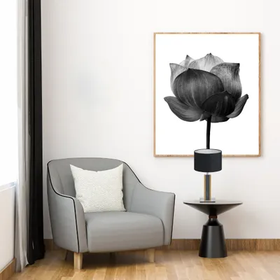 Produktbild von Karl G Tischlampe mit Applikation in Granitoptik Baumwolle schwarz / silber