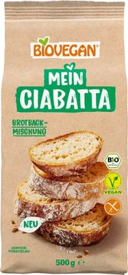 Produktbild von Biovegan Mein Ciabatta, glutenfreie Brotbackmischung für Baguette und Ciabatta, 500g