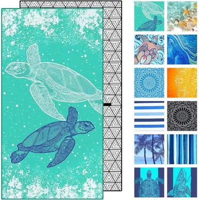 Immagine prodotto di Ibenzoa® Asciugamano da spiaggia in microfibra extra grande, 180 x 80 cm, ideale per viaggi, sauna e spiaggia. Altamente assorbente, ad asciugatura rapida, leggero e salvaspazio