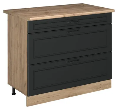 Immagine prodotto di Mobiletto base per cucina Vicco R-Line Antracite country/Rovere dorato 100 cm piano di lavoro Rovere dorato, Model 71629