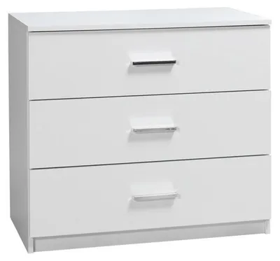 Produktbild von Masseno Kommode ELDRI 93 cm Sideboard mit 3 Schubladen für Wohnzimmer Schlafzimmer Modern 93x42x80,5 cm Weiß