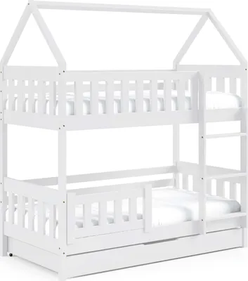 Produktbild von FURNLUX Hausbett Zuzia Weiss 80x160cm / Hauptfarbe: Weiß / Abmessungen: 86 x 185 x 168 cm