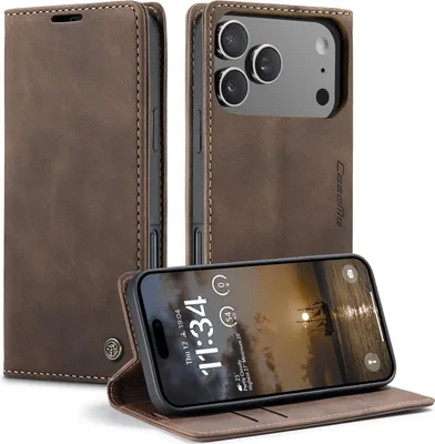 Produktbild von iPhone 17 Pro Max Hülle - CaseMe 013 Klapphülle - Dunkelbraun