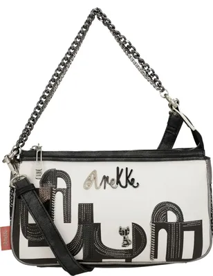 Immagine prodotto di Anekke borsa a tracolla borsa a tracolla Peace & Love Nature Sixties Crossbody Bag Black & White bianco