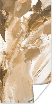 Produktbild von MuchoWow® Poster Farbe - Gold - Beige 60x120 cm - Wandschmuck
