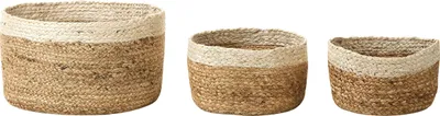 Obrázek produktu pro BELIANI Sada 3 úložných košů přírodní béžová juta výška 13/14/18 cm koše na prádlo doplňky dekorace boho design